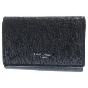 SAINT LAURENT PARIS Leather Key Case Black